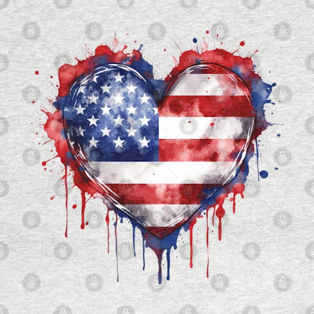 American Flag Heart by Chromatic Fusion Studio